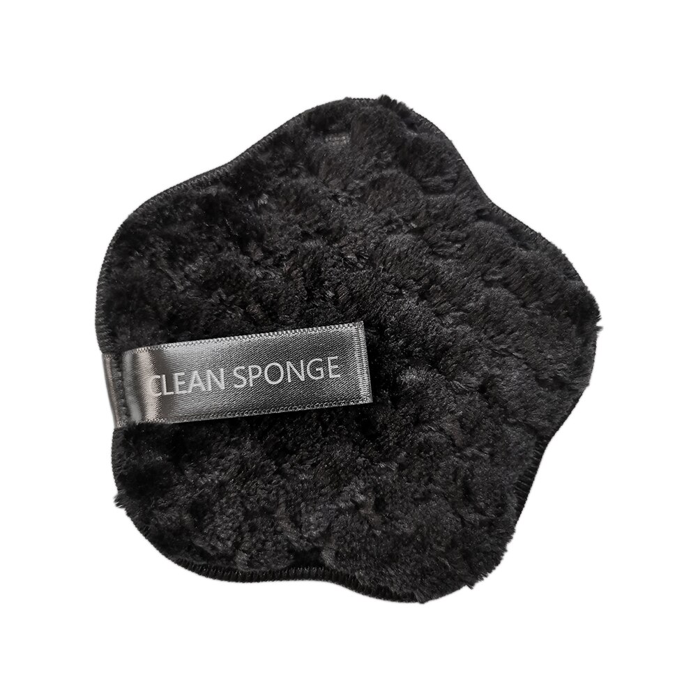 Reusable Face Cleaner Puff Skin Cleaning Tool Star Shape Makeup Removal Sponge Reusable Cleansing Makeup Sponge: Black