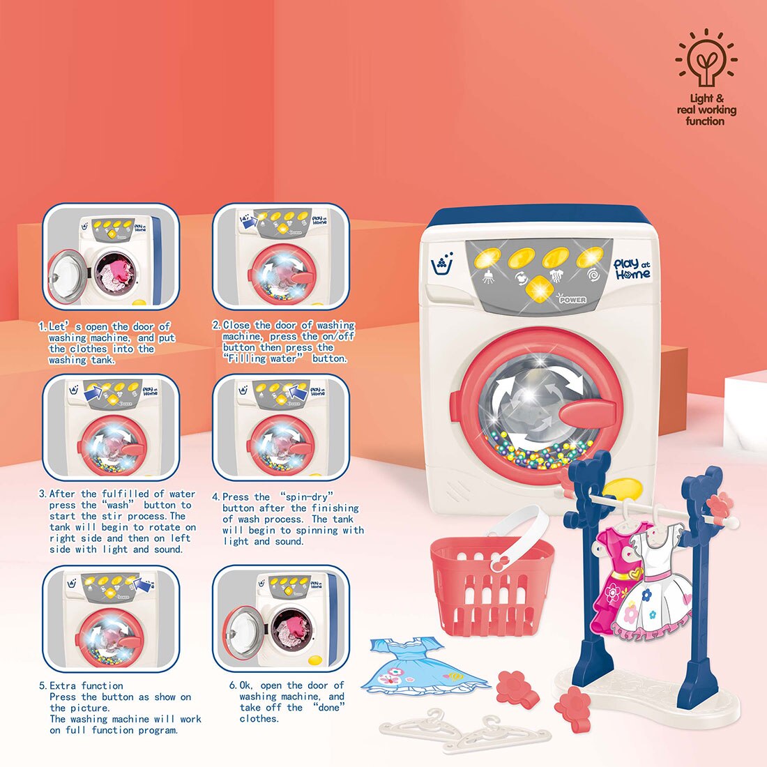 Kinderen Pretend Play Wasmachine Set Simulatie Elektrische Kleine Apparaten Speelgoed Educatief Speelgoed Kids Birthdaty