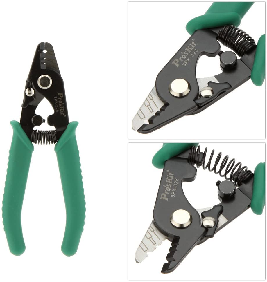 Proskit Clamp Fiber Stripping Pliers 8PK-326 Tri-Hole Fiber Optic Stripper 8PK-326 FTTH FIber Wire Stripper 8PK-326