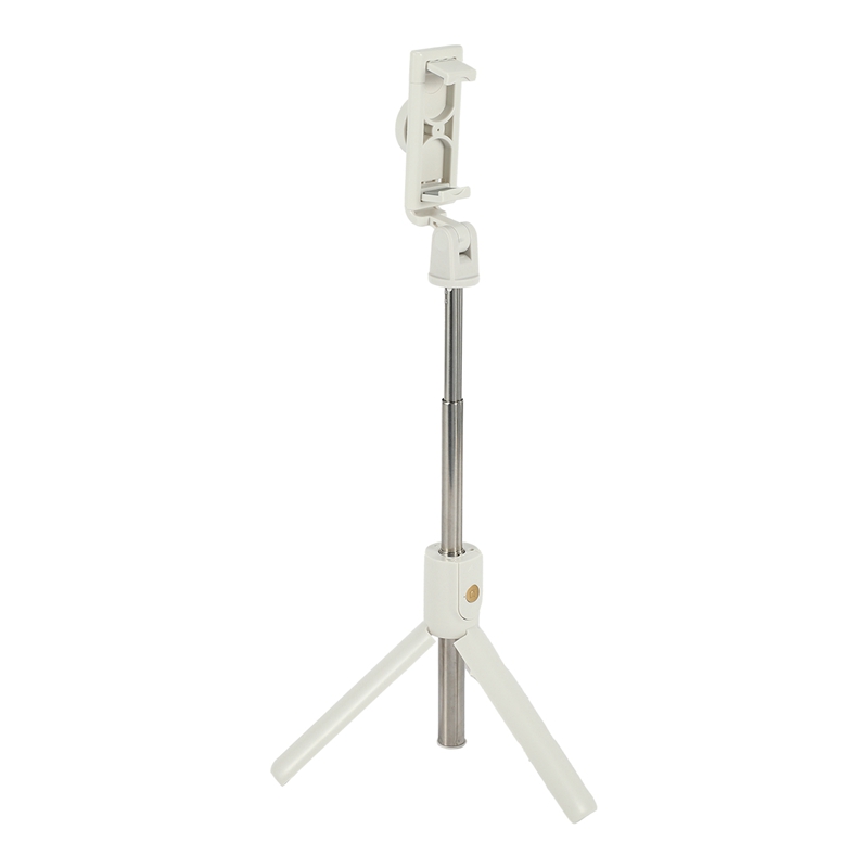 Tragbarer selfie-stick mit stativ, ausziehbar, bluetooth-fähig und mit kabelloser fernbedienung für selfies, gruppenfotos, vlogs, weiß