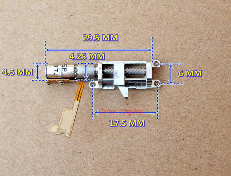 10pcs/lot 4mm Tiny Stepper Motor 2-phase 4-wire Planetary Gearbox Gear Stepping Motor Linear Screw Rod Metal Slider Block