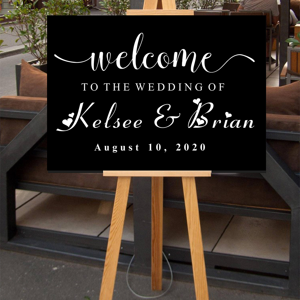 Custom Names Decor Wedding Welcome Sign Wall Decals Wedding Party Decor Vinyl Mural Wall Mirror Board Vinyl Sticker C321