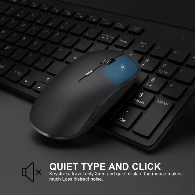 Spanish Wireless Keyboard and Mouse Combo, 2.4G Full Size Thin Rechargeable,Wireless Keyboard Mouse Ergonomic and Compact: Default Title