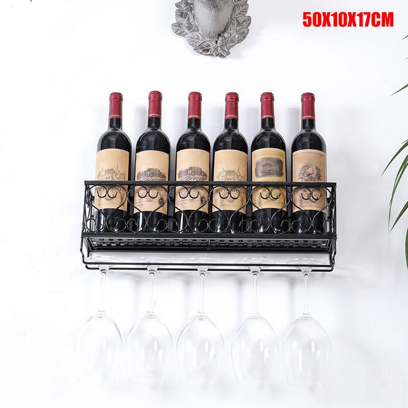 Moderne vægmonteret jern vinreol flaske champagne glasholder dekorationshylder bar hjem fest dekoration forsyninger