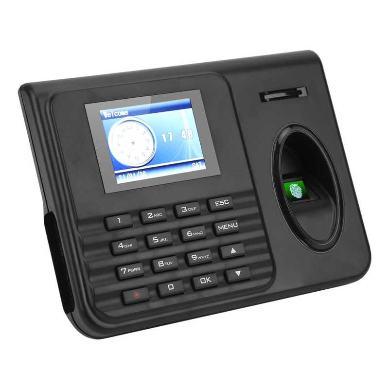 Check In Attendance Attendance Machine Time Clock 2.4in Color Screen Biometrics Fingerprint Password Check In Out 100‑240V