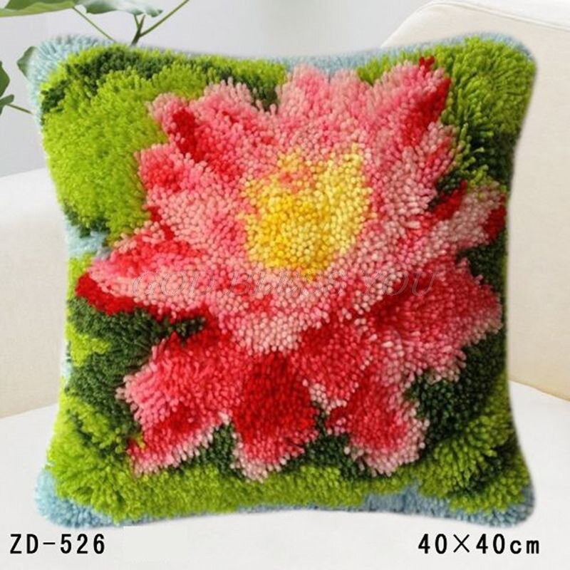 Flowers Grass Coarse Wool Latch Hook Kits DIY Cross Stitch Carpet Embroidery Plant Series Segment Embroidery DIY Rug Hooking Set