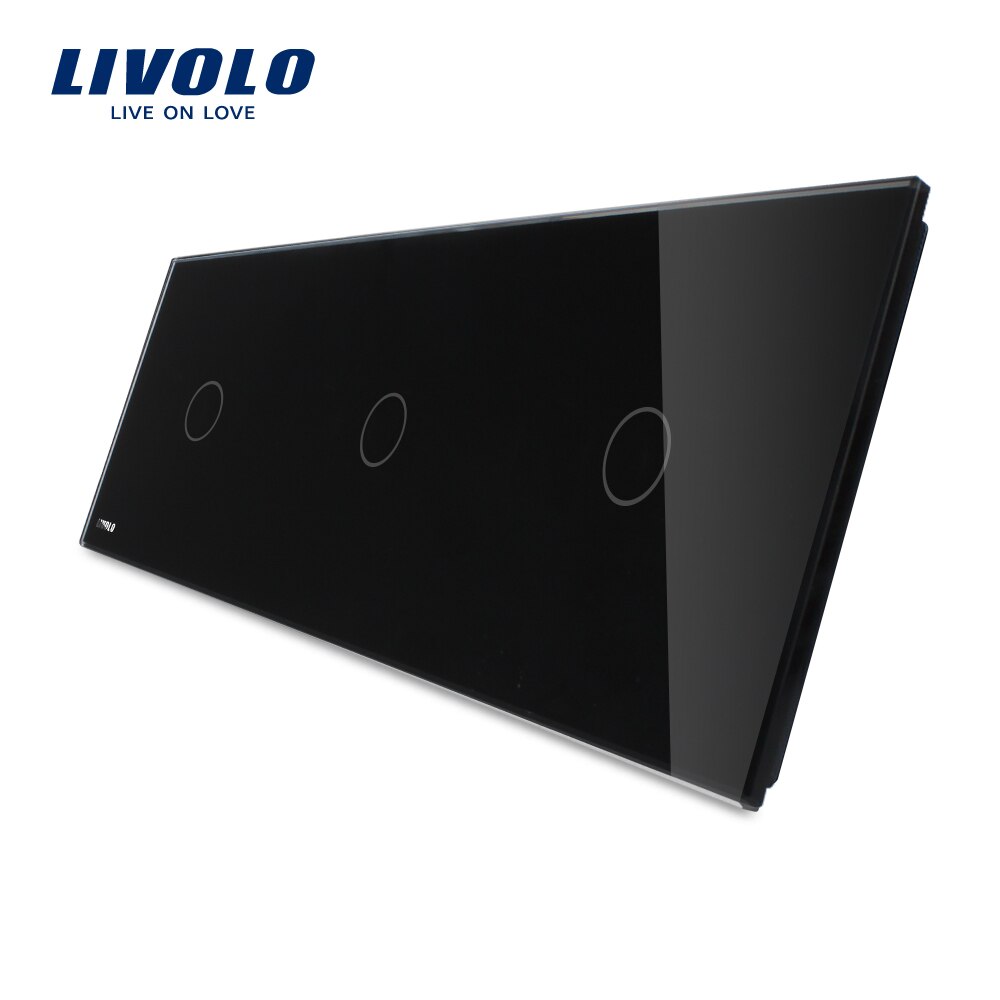Livolo Luxe White Pearl Crystal Glass,222Mm * 80Mm, Eu Standaard, triple Glas Panel Voor Livolo Schakelaar, VL-C7-C1/C1/C1-11