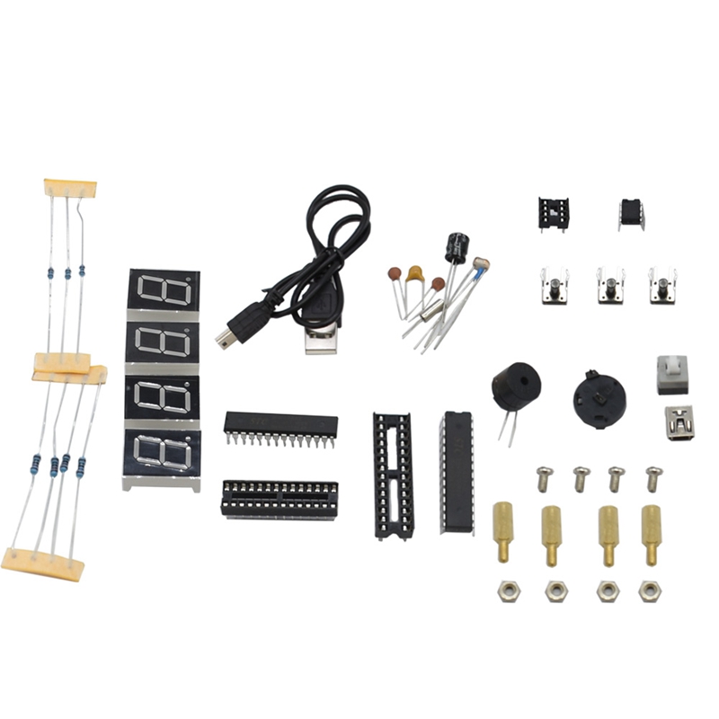 Geekstyle 4Digit Ds1302 Led Display Diy Smart Precision Clock Kit with