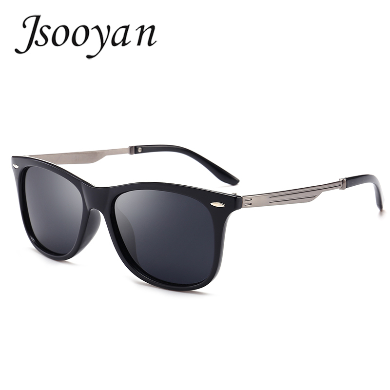 Jsooyan vintage retro solbriller mænd polariserede firkantede mærke solbriller til mænd  uv400 kørsel spejl beskyttelsesbriller