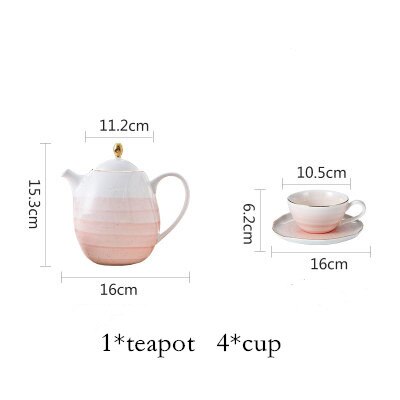 Service à thé en porcelaine d'os britannique, articles à boire en céramique, tasse à café avec théière à lait, ensemble de d'anniversaire et de noël