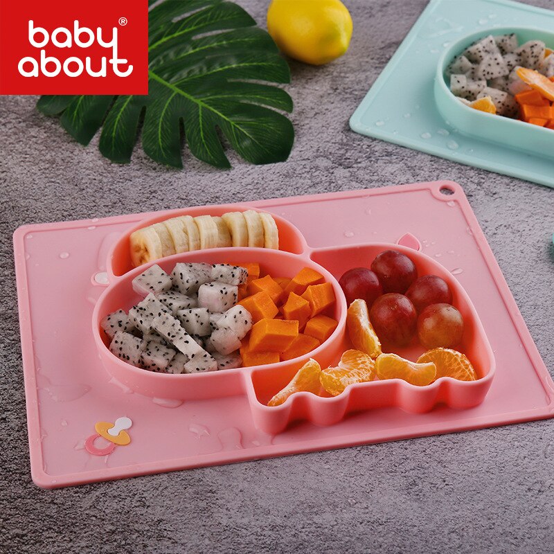 Silicon Plates Eco Friendly Baby Plate Kids Plates And Bowls Baby Food Tray Kids Plate Set Suction Cup Bowl Dishes Toddler