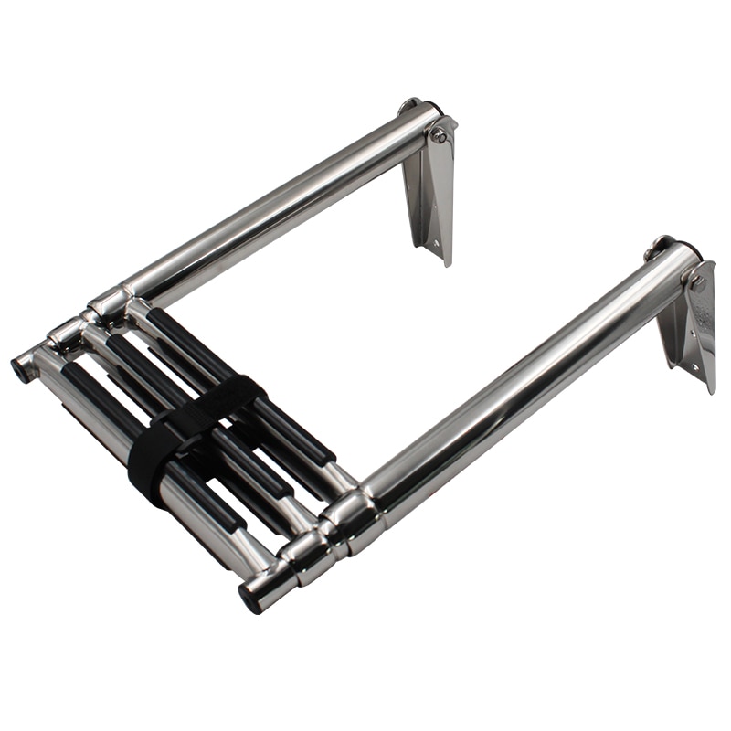 3 step 316 stainless steel marine boat ladder yacht polished steel telescope ladder