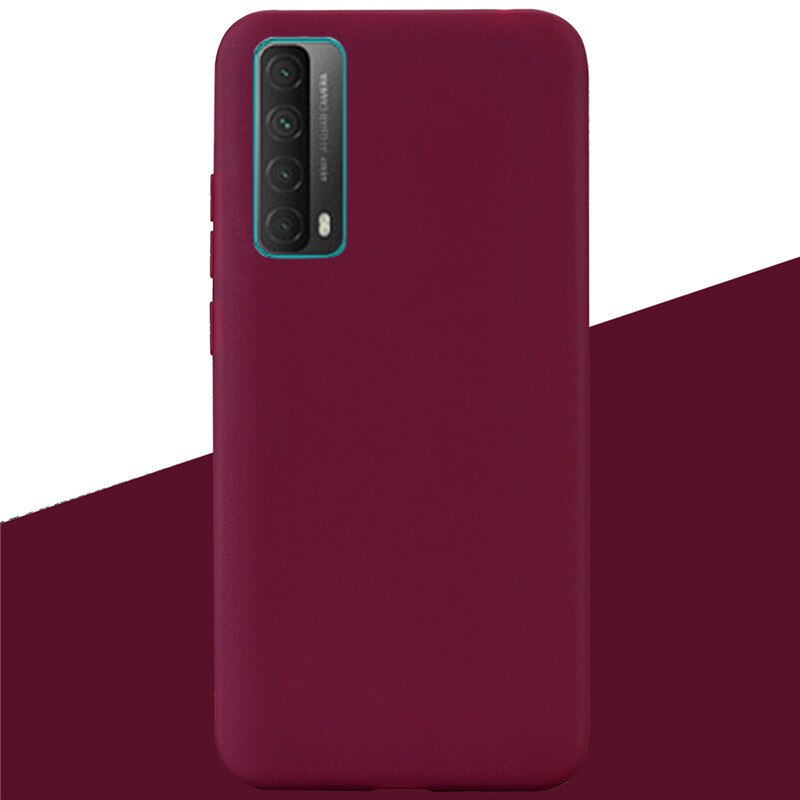 Für Huawei P smart Fällen 6,67 Weiche Silikon Zurück Telefon Fall Für Huawei P Smart Bumper Schutz Funda shell Etui Taschen: 10 Wine Red