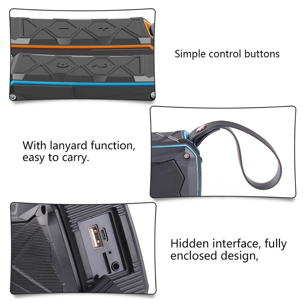 20w tragbare bluetooth-lautsprecher für den außenbereich, wasserdicht,  ip66 powerbank-lautsprecher, kabelloser stereo-sound, musik-player, unterstützung für tf-karte, aux