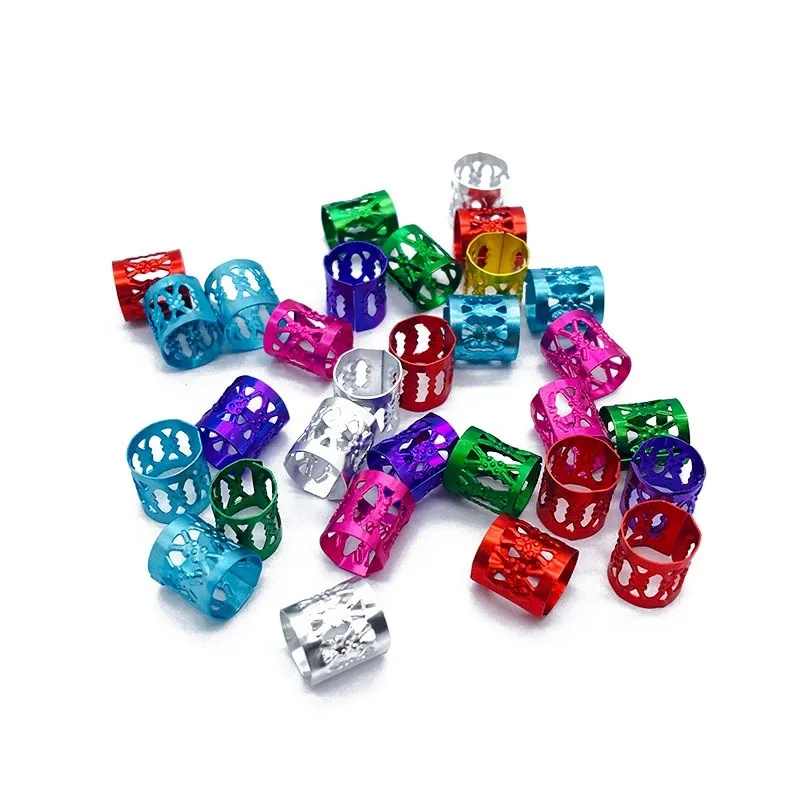 100/500 Uds. Anillos para el cabello de rastas dorados y plateados, Clips para puños, trenzas para el cabello, trenzas sucias coloridas, cuentas, horquilla, joyería, accesorios para el cabello