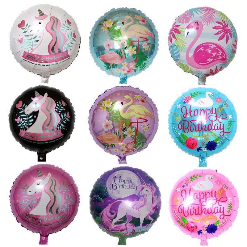 Cartoon Eenhoorn Swan Flamingo 18 Inch Ronde Aluminium Folie Ballon Kinderen Verjaardagsfeestje Decoratie Ballon Speelgoed Ballon