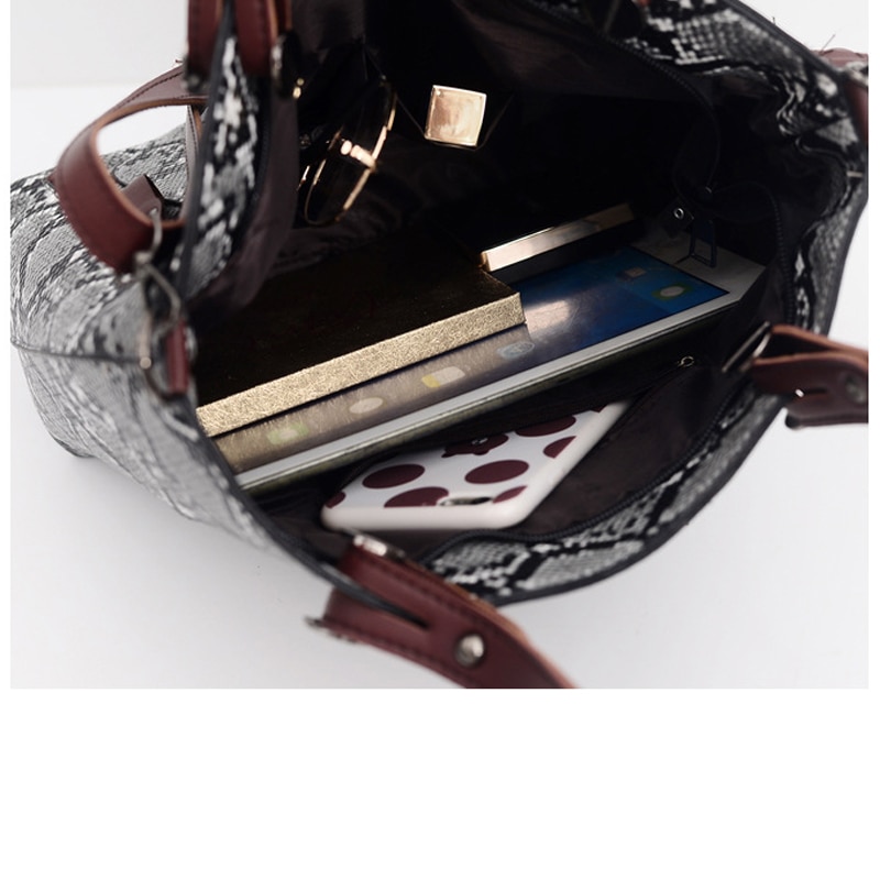 Slangenprint dames schoudertas europees amerikaans eenvoudig grote tote slang tas grote handtas