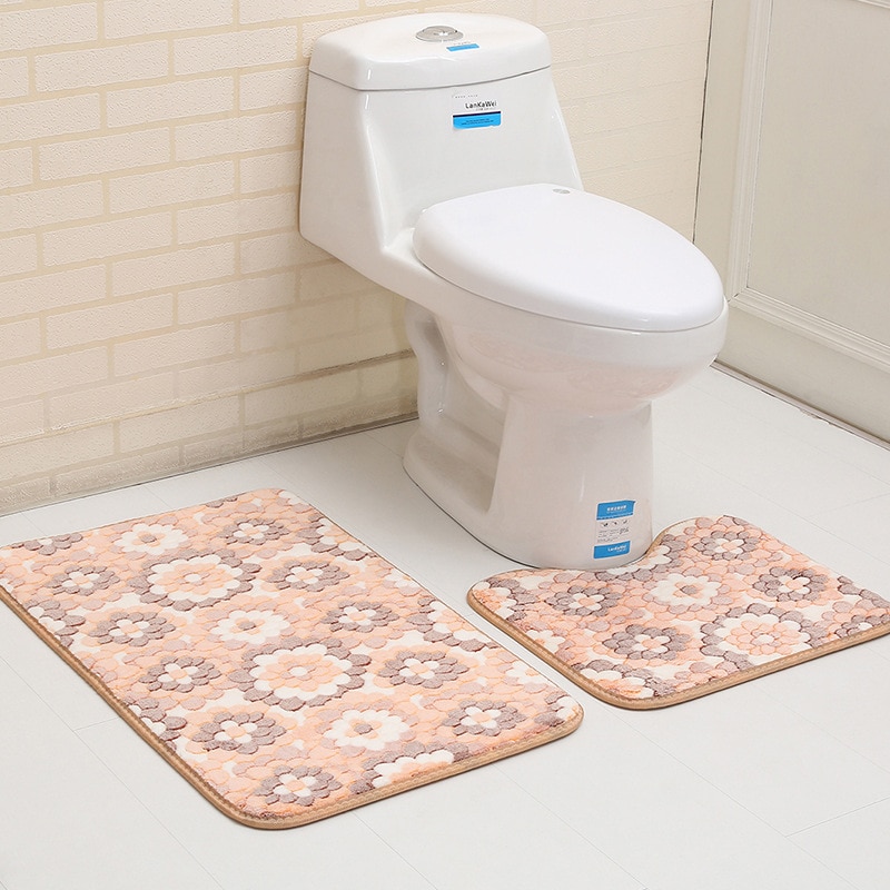 3lü noel kar tanesi banyo mat seti kaymaz yıkanabilir kalın - Cyprus