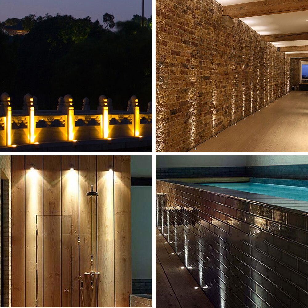 1w inground led däckslampa underjordisk lampa 12v spotlights  ip67 vattentät utomhus trädgård landskap gångväg golv begravd belysning