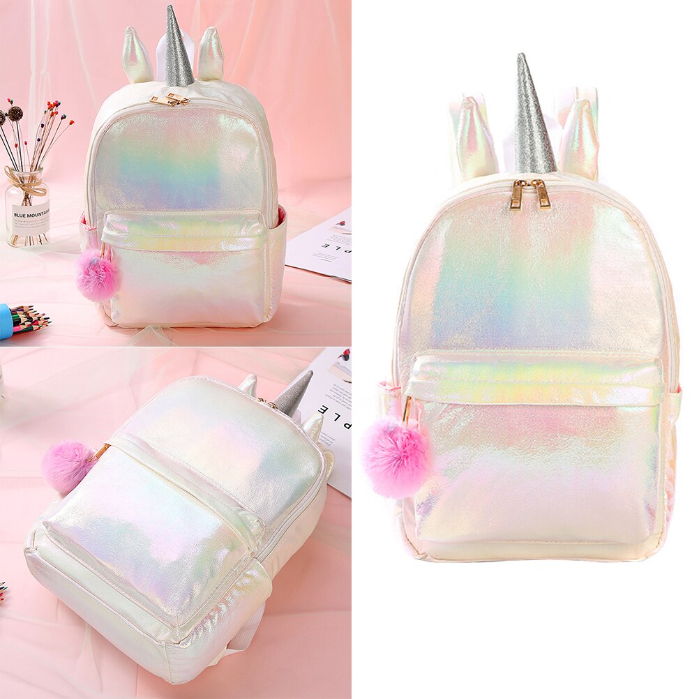 Elegante Mochila Unicórnio Moda Portátil Ombro Saco Saco De Armazenamento Colorido Brilhante Mochila para Meninas Da Escola