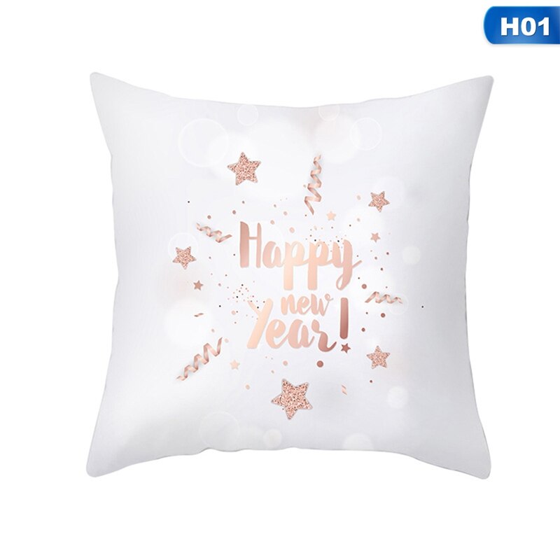 Weihnachten Pfirsich Haut Kissen fallen Rose Gold Kissen Abdeckung Hause Dekoration Neue Jahr Sofa Dekor: H01
