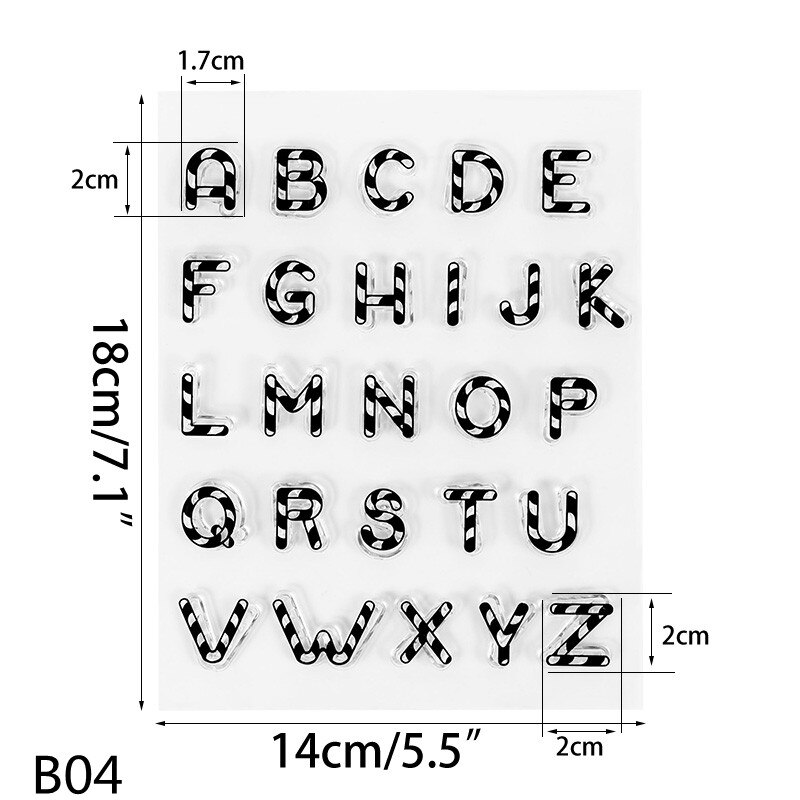 Alphabet Number Fondant Cake Stamp Silicone Clear Mold Letters Biscuit Fondant Decoration Cake Embosser Stamp Baking Tools: B04