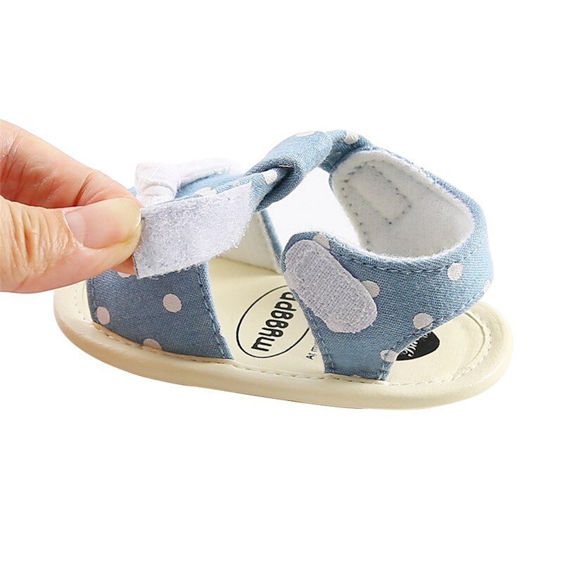 Pudcoco mais novo bebê menina pontos arco antiderrapante princesa berço sapatos sandálias de verão tamancos 0-18 m