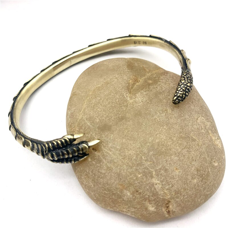 Eagle Claw Bangle Pure Brass Antique Craft Retro Copper Cuff Bracelet for Women Wristband Jewelry Trendy Men Bangles: Default Title