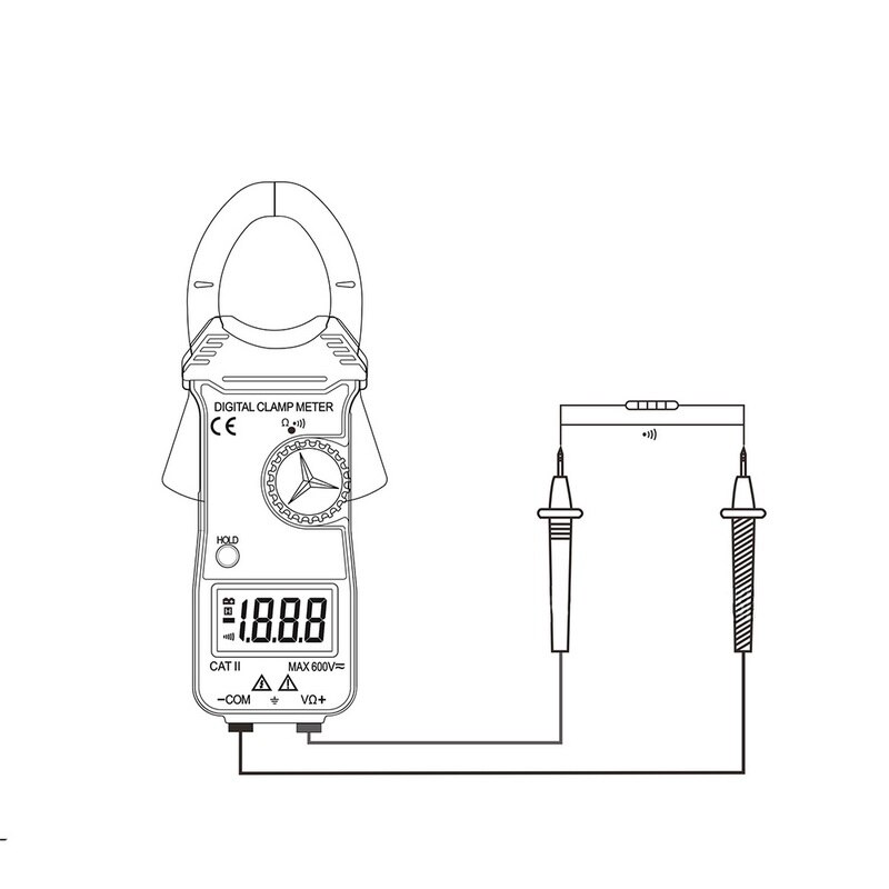 Handhållen digital ampere klämmätare strömmätare strömklämma tång voltmeter amperemätare multimeter precision mätningstestare