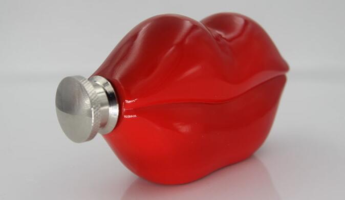 Stalen heupfles voor whisky en wodka banaan heupfles lip heup fles 5oz: Rood