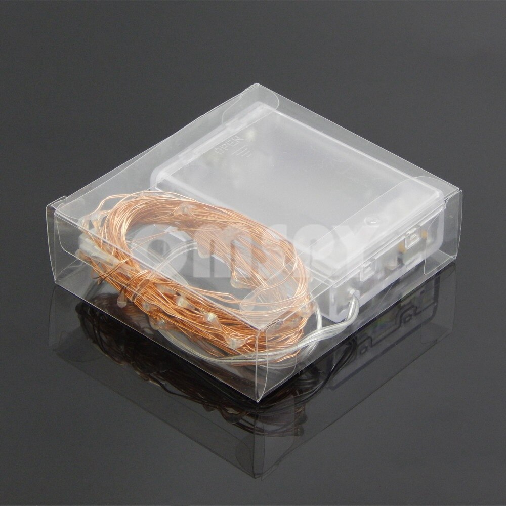 Tira de luces LED, alambre de cobre, 2M/3M/5M/10M, impermeable, para decoración de fiestas navideñas y bodas