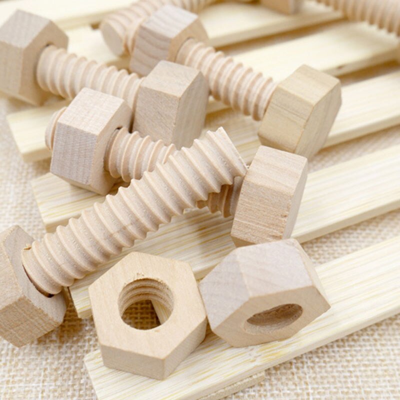 Educational Screw Nut Assembling Wooden Toy Screw Nut Hands-On Teaching Aid Educational Toy For Child Solid Wood Early Education