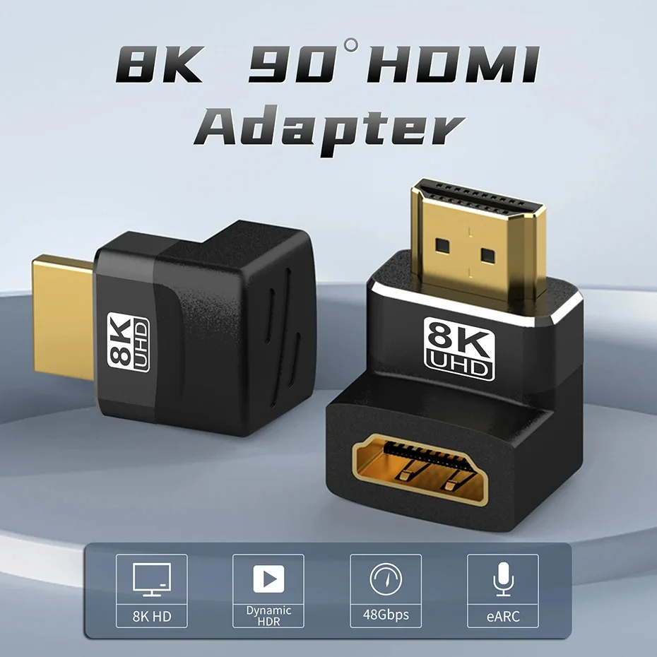 HDMI 2.1 Male to Femal Adapter 8k60Hz 4k120Hz High Speed Micro Mini HDMI to HDMI 48Gbps Adapter Coupler for Video Modes TV PC