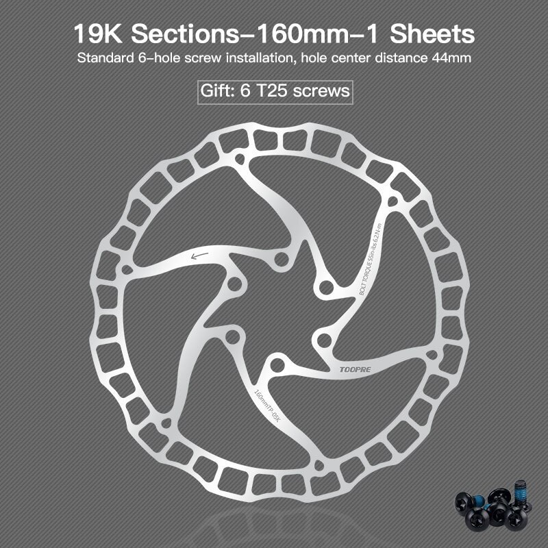 Mountain Bike Discs Bicycle Brake Pads 160/180/203mm Six-nail Disc Cassette G3/HS1 With Screws Bicycle Parts Stainless Steel