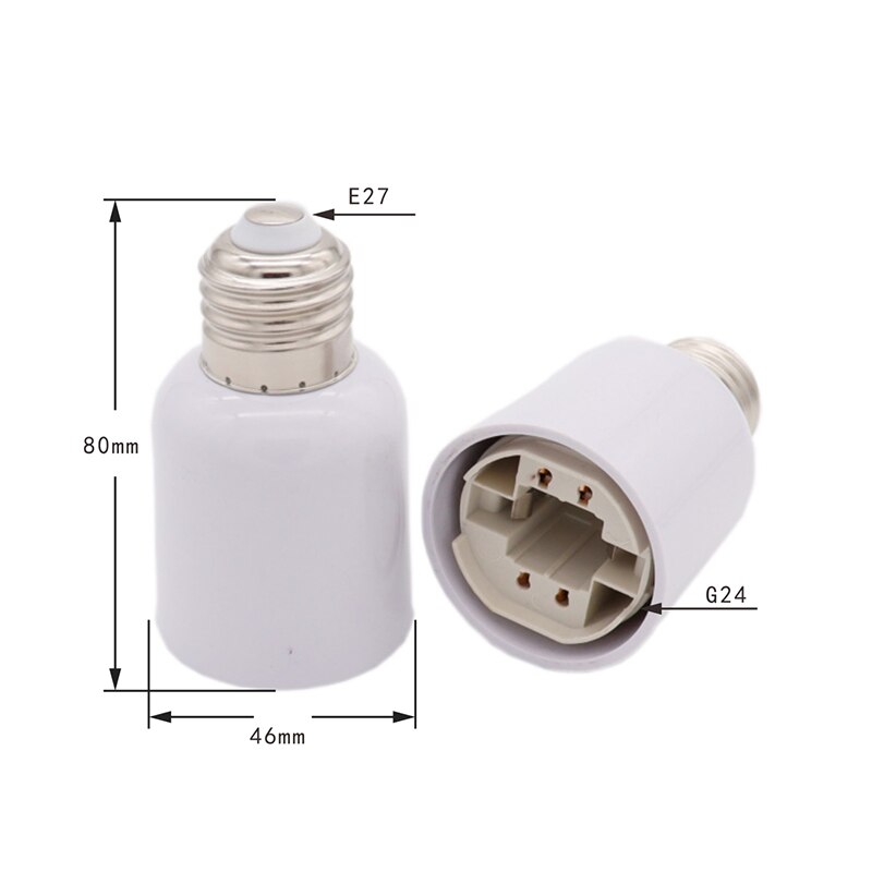 G24 Om E27 Materiaal Vuurvast Witte Led Light Bulb Lamp Adapter Houder Socket G24 Male Naar E27 lampen Adapter