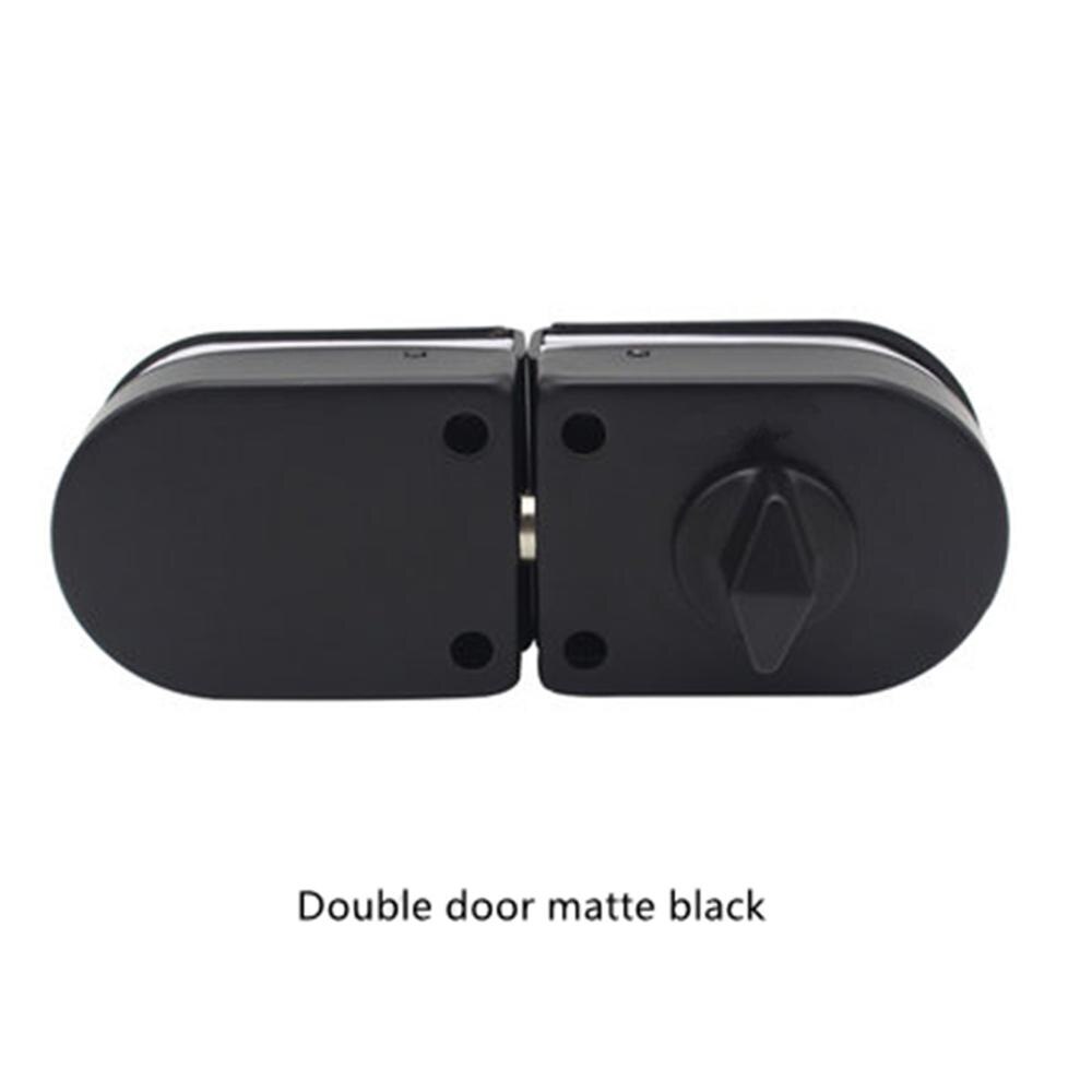 Gratis Opening Roestvrij Staal Glas Deurslot Enkele Deur Dubbele Deur Glazen Deur Lock Grond Pin Slot Glazen Deur Deur pin Klink: double door black