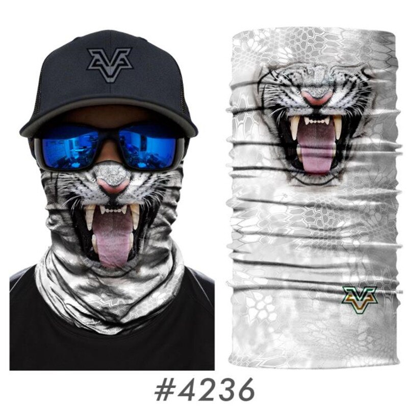 Uv-bescherming Sjaal Mannen Vrouwen Vissen Maskers Fietsen Skiën Bandana Neck Gaiter 3d Schedel Dier Wolf Gezicht Shield Sjaal Balaclava: 4236