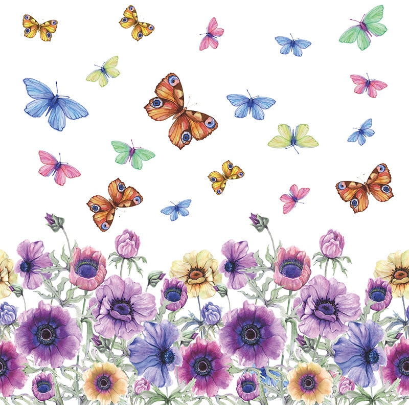 Purple Daisy Flower Butterfly Wall Stickers Bedroom Living Room Dining Room Home Wall Decor Wallpaper Purple Flower Wall Sticker: Default Title
