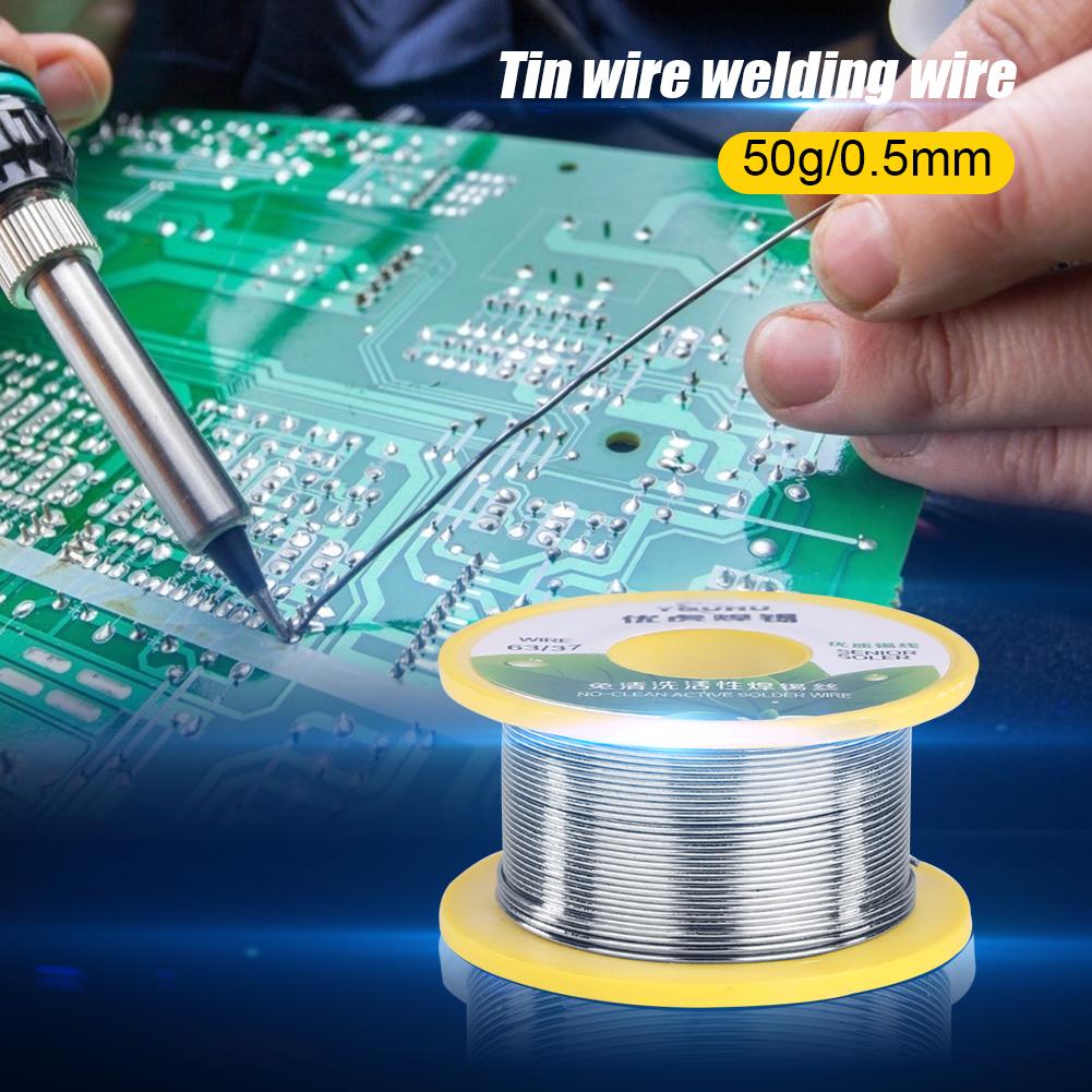 Solder wire 50g 0.5mm 0.8mm 1.0mm Wire Melt Rosin Core Solder Soldering Wire Roll No-clean Welding Accessories