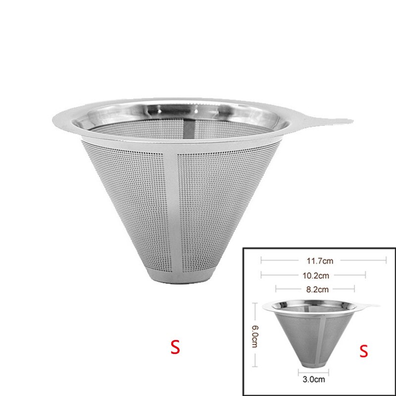 Herbruikbare Koffie Filter Rvs Houder Metalen Mesh Trechter Manden Koffie Filters Giet Over Koffie Druppelaar Maker: S