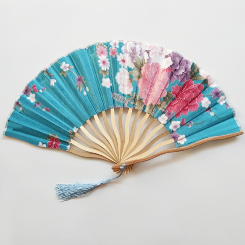 1PC Kreative Chinesische Klassische Blume Falten Hand Gehalten Prom Handwerk Fan Bambus Papier Party Hochzeit Geburtstag Dekor Jahrgang Bambus SW