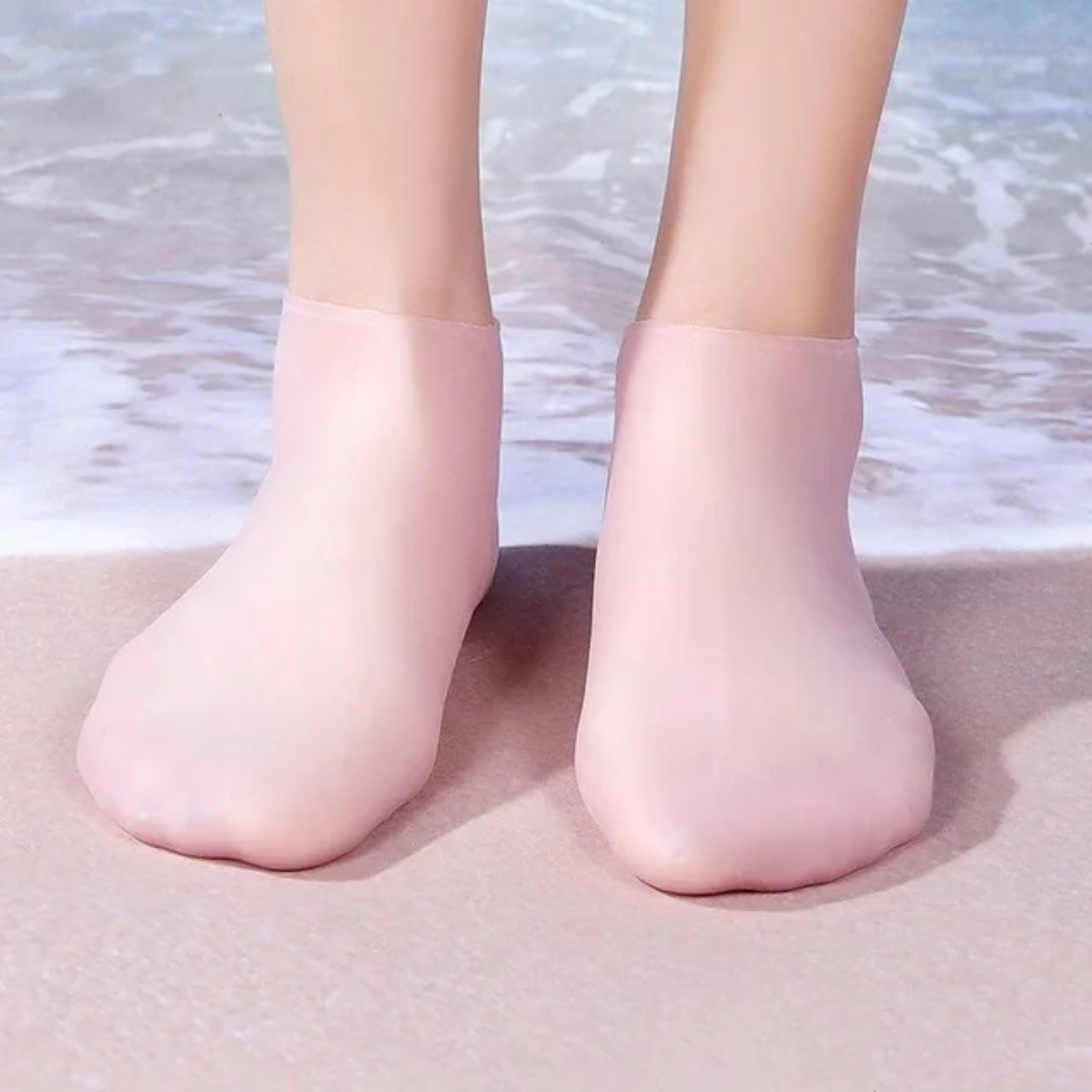 Calcetines de buceo de silicona, calcetines de natación de 3mm, cálidos, a prueba de agua, botas de agua para surf, zapatos de playa, calcetín elástico antideslizante: XXS / Rosa