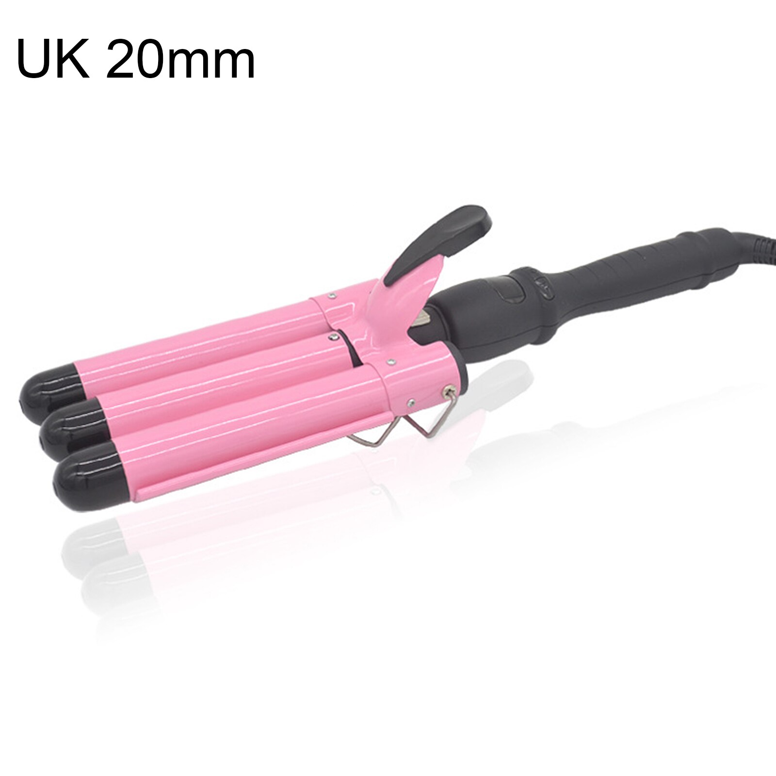 Triple Barrel Hair Curler Irons With Lcd Temperature Display Hair Stick Ceramic Hair Wave Waver Suitable For Salons: 20MM-UK