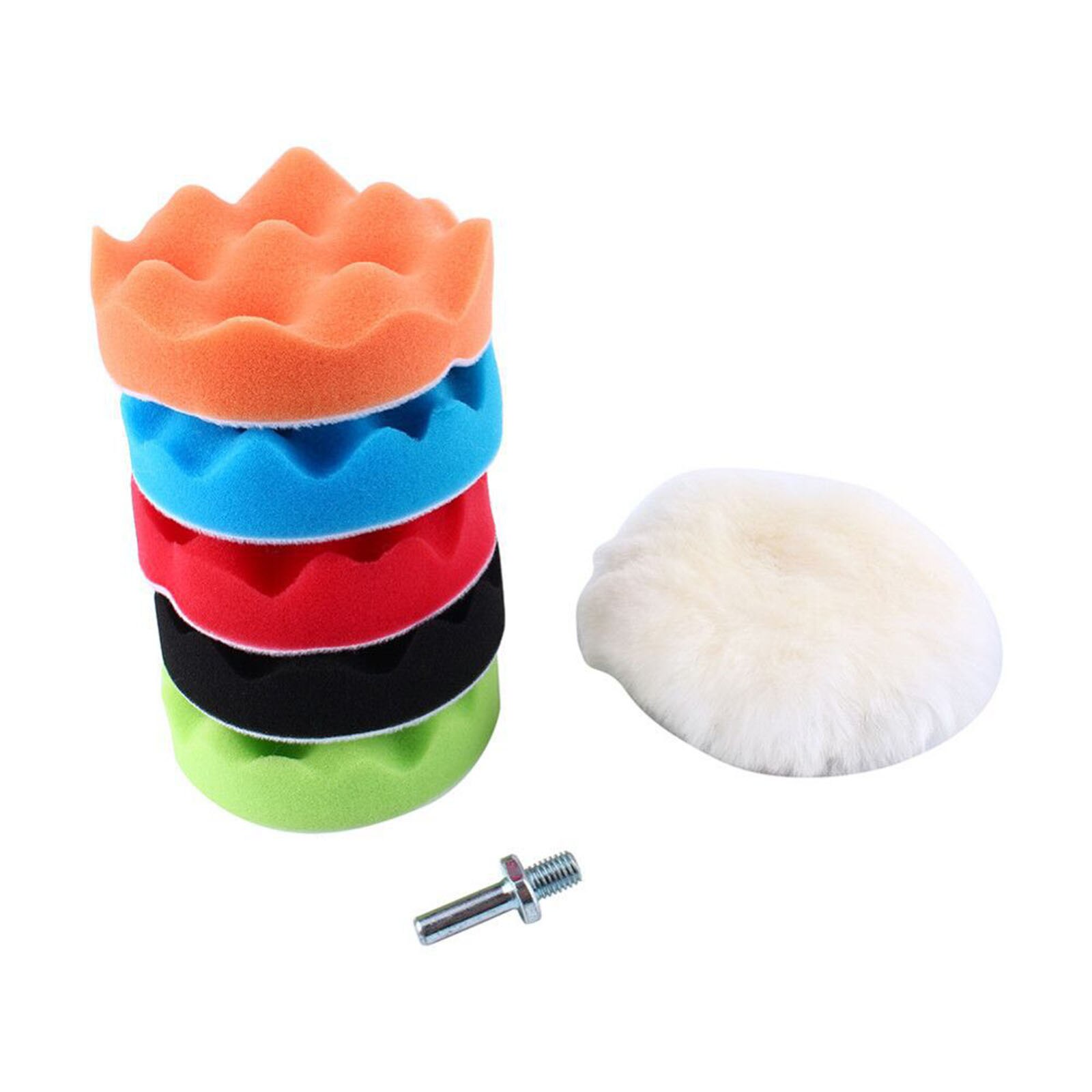Polishing Drill Adaptor Polisher Sponge Pad Polish Pad Thread Buffing Pad Kit Wool Buffer Set 4 Inch Sponge Polishing Pad Kit