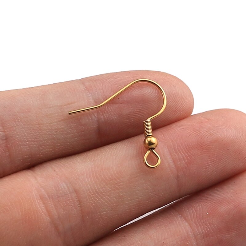 50 Stks/partij Goud Staal Tone Anti-Allergeen Roestvrij Staal Chirurgisch Staal Earring Haken Voor Oorbel Maken Accessoires Hand Made