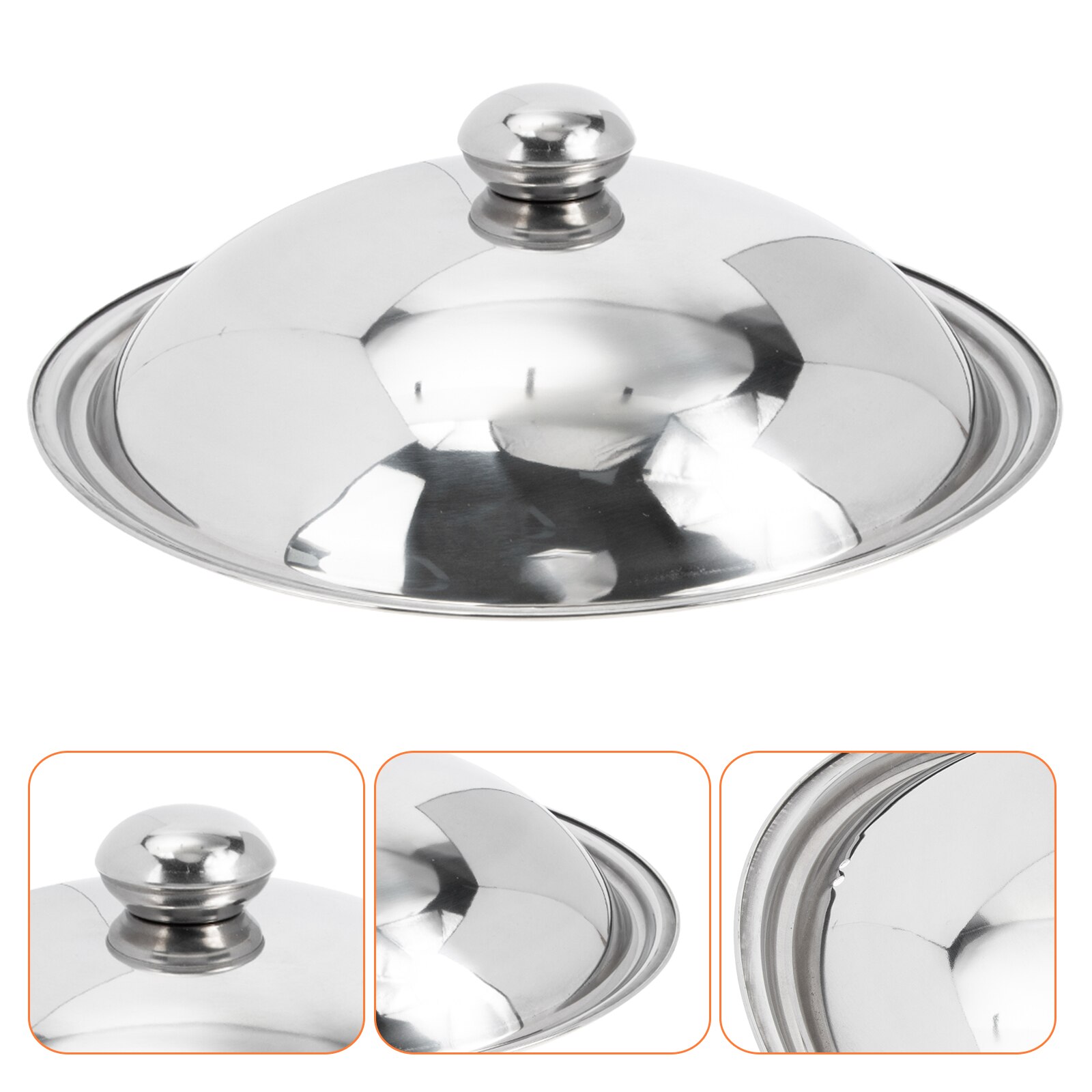 Stainless Steel Cooking Pot Cover Household Pan Lid Wok Cover Pot Cover