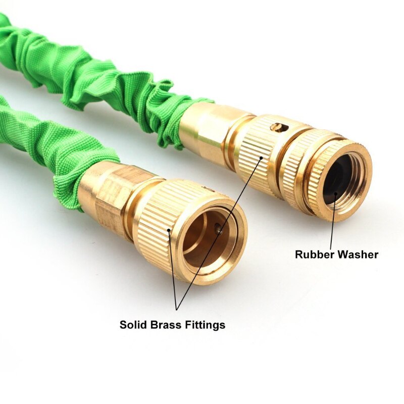 Garden Hose Expandable Water Pipe 3 Times Expanding 25-150ft Flexible Magic Hose Pipe Reel With 7 Function Spray/Brass Connector
