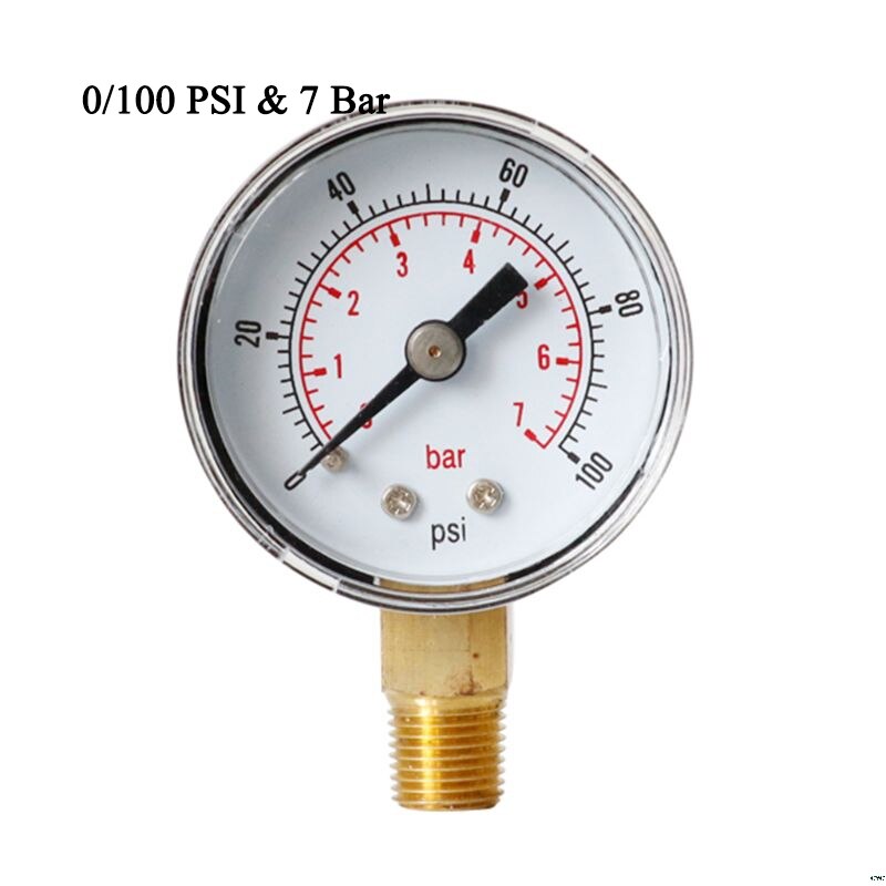 Accuracy Class 2.5% Pressure Gauge 40mm DIAL PRESSURE 1/8" BSPT Vertical 15,30,60.100,160 200, 300 PSI & Bar: Yellow