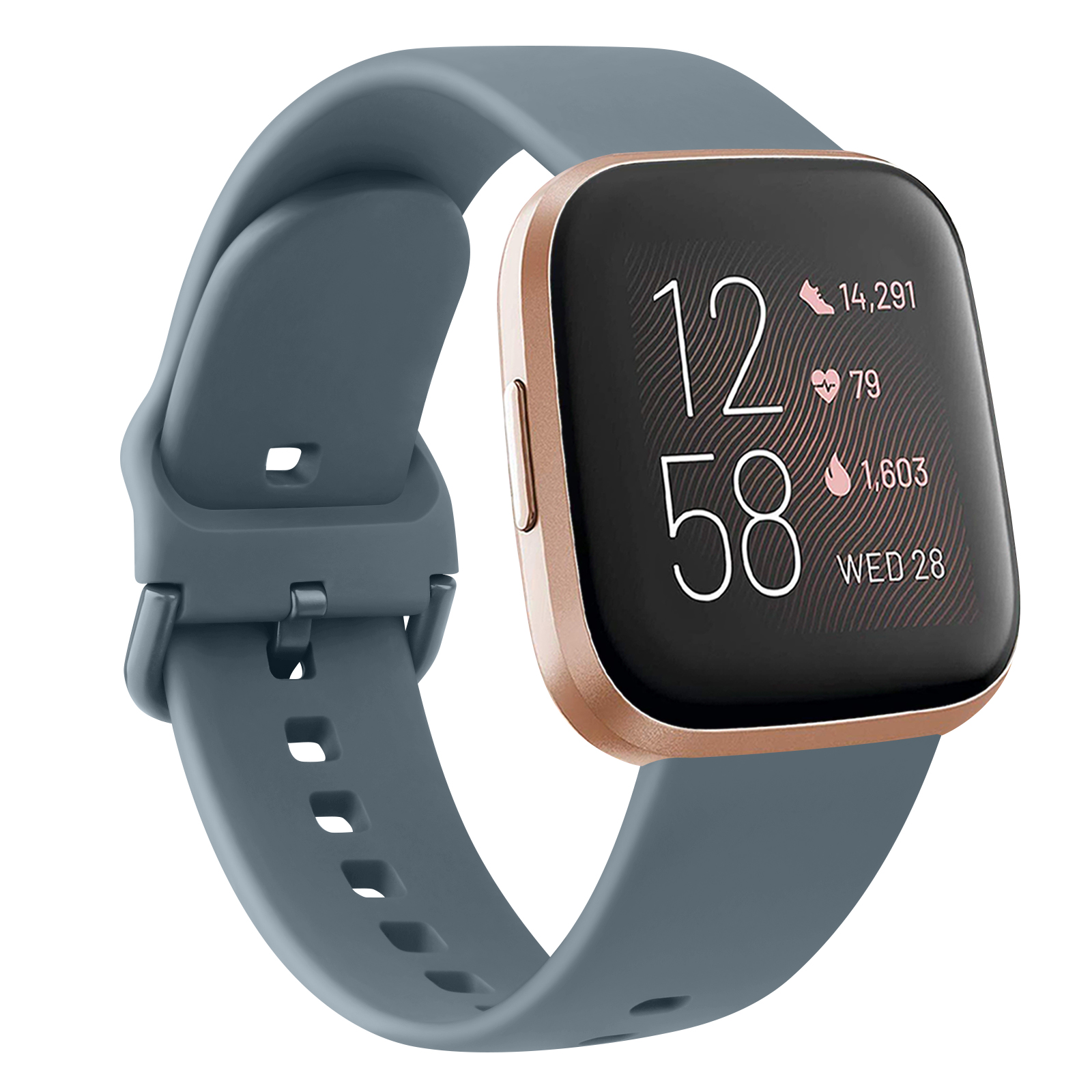 rem til fitbit versa 2/ versa-rem silikonklokkerem vanntett armbånd til fitbit versa lite erstatningsrem: Blårosa / 16mm