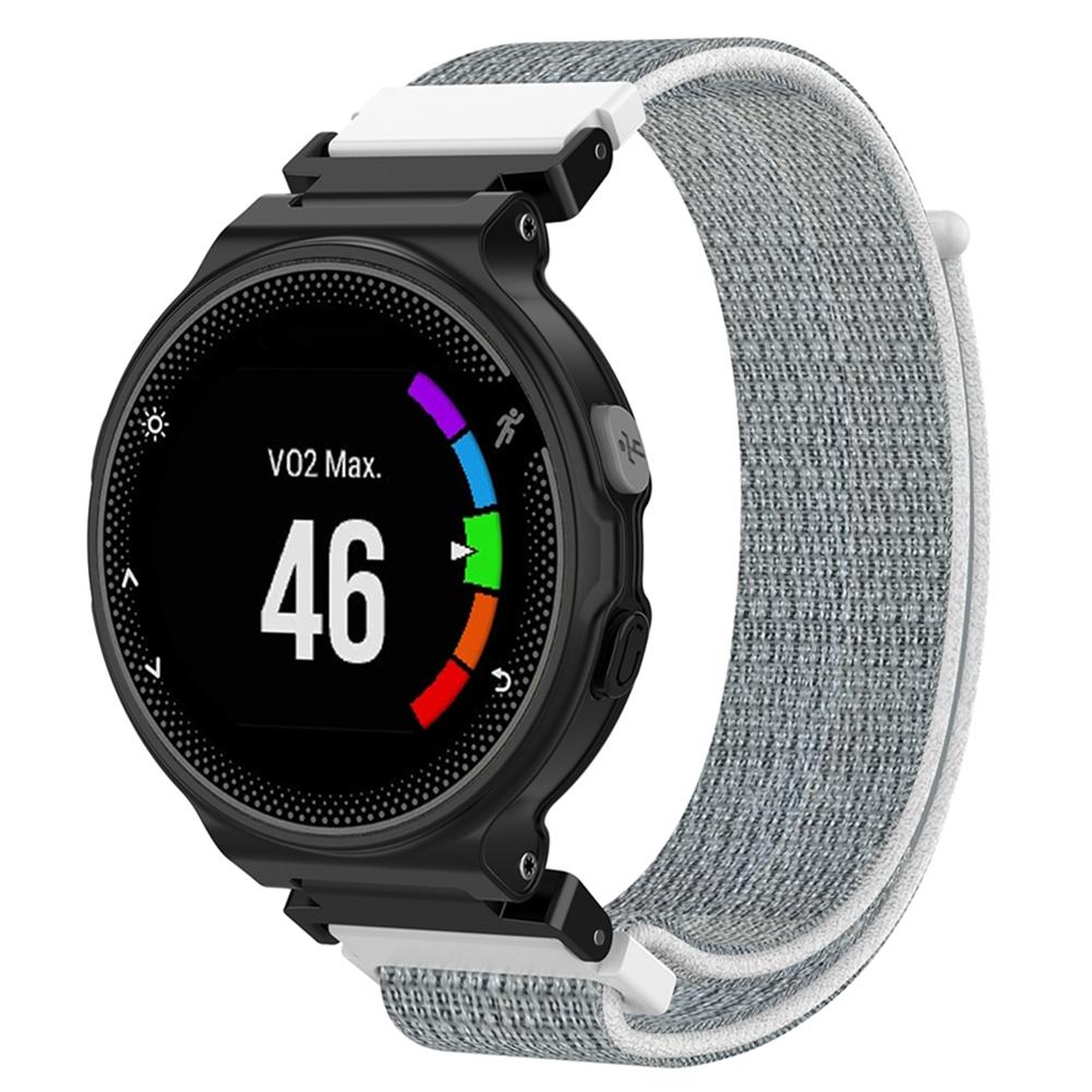 Voor Garmin Forerunner 220 230 235 630 620 735 Smart Horloge Nylon Sport Band Strap Wrist Band Horloge Band: White Gray
